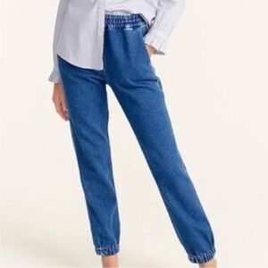J. Crew MT Pull-on Denim Jogger tall length 0900 medium soft drawstring